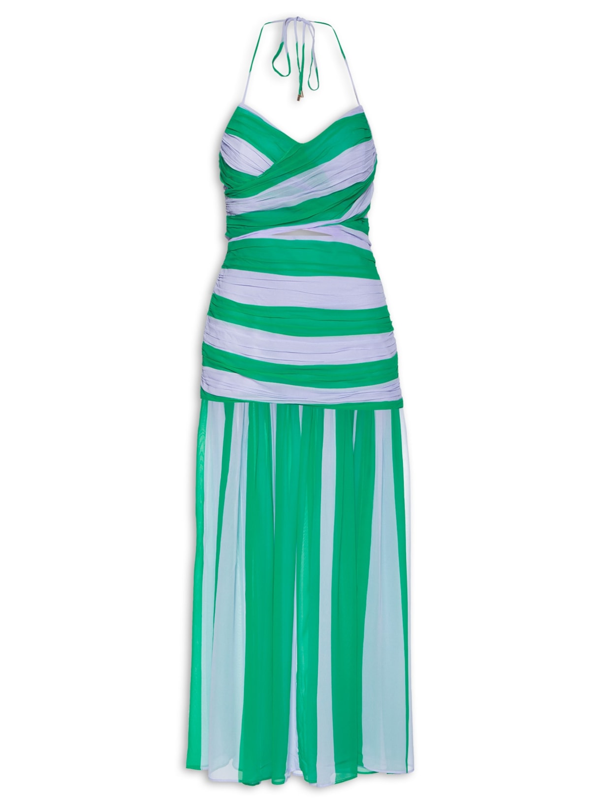 Vestido Midi Franzido Listra Boreal - Lilás