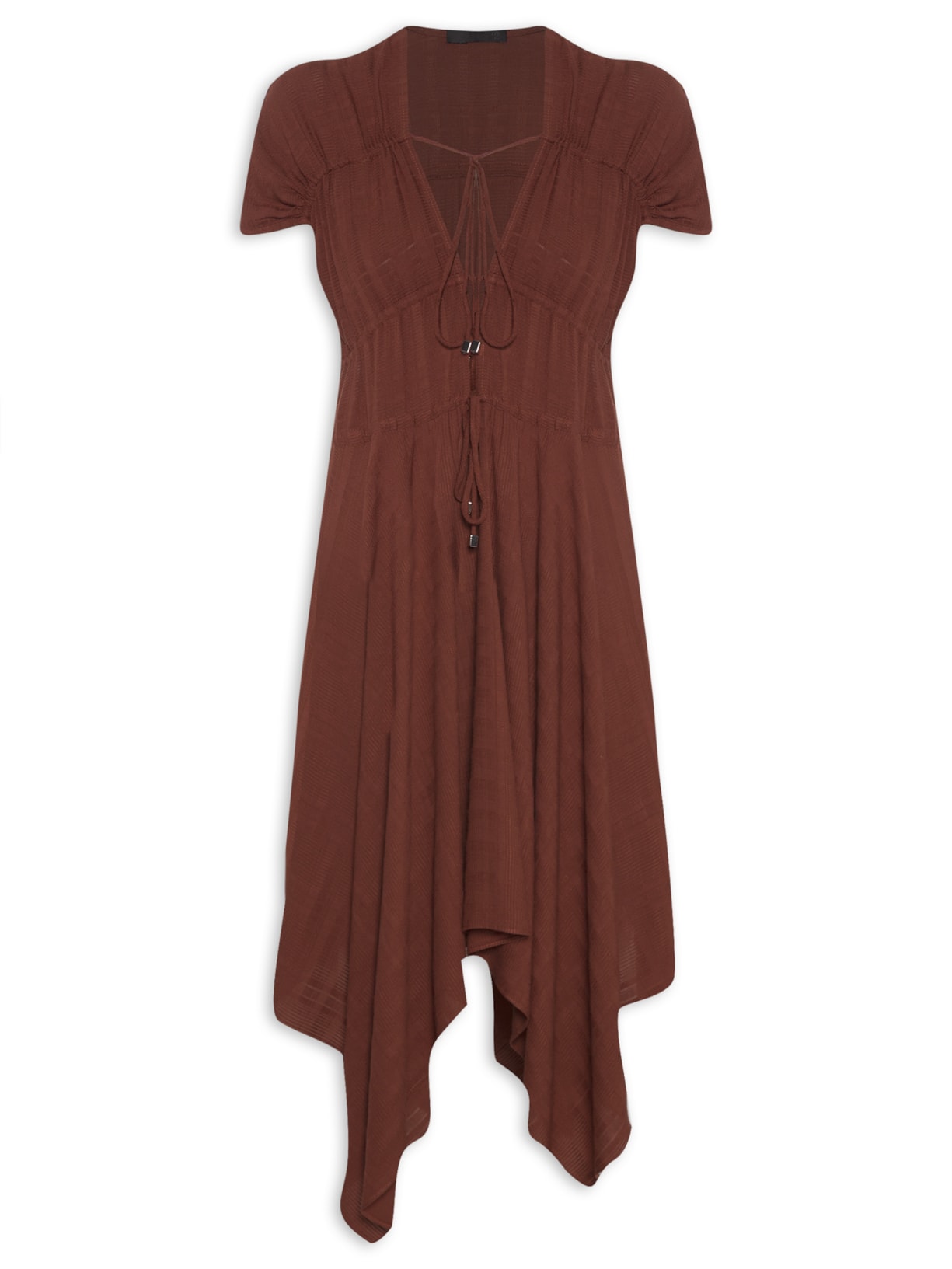 Vestido Midi Franzidos - Vinho