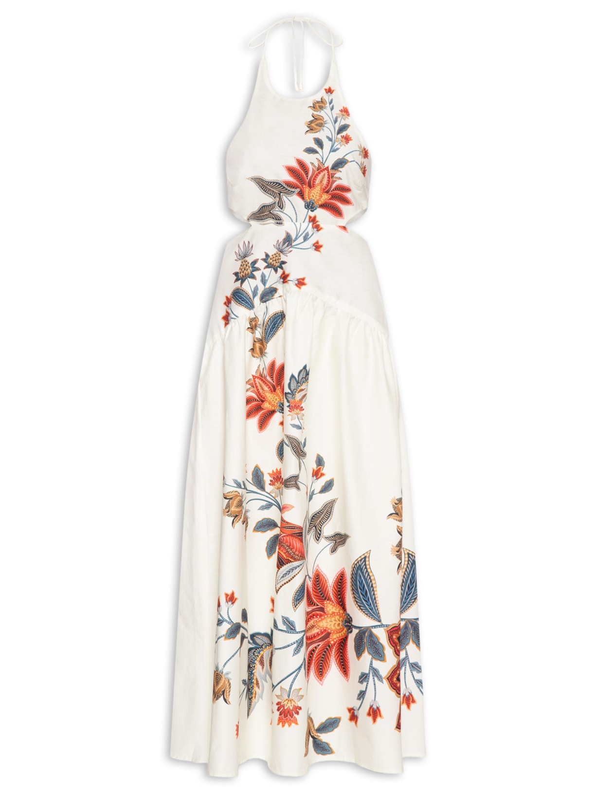 Vestido Midi Frente Única Bohoflor - Bege