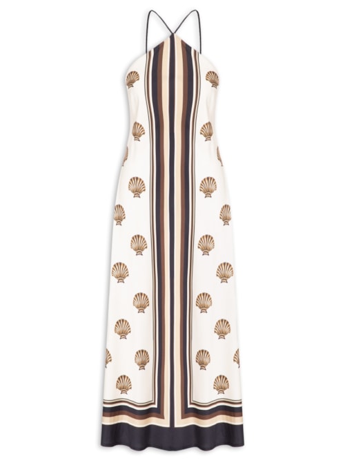 Vestido Midi Frente Única Conchita - Branco