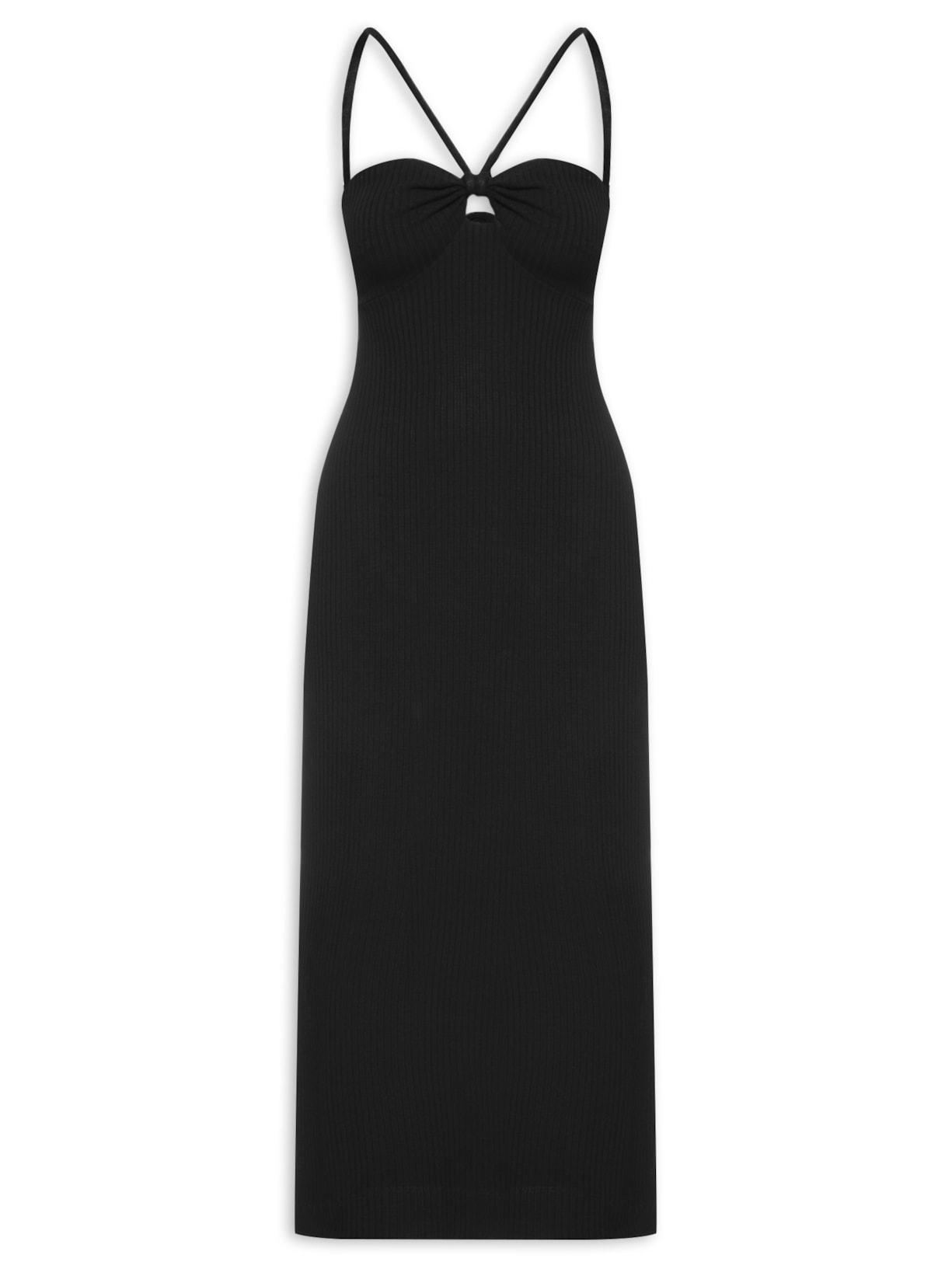 Vestido Midi Frente Única - Preto