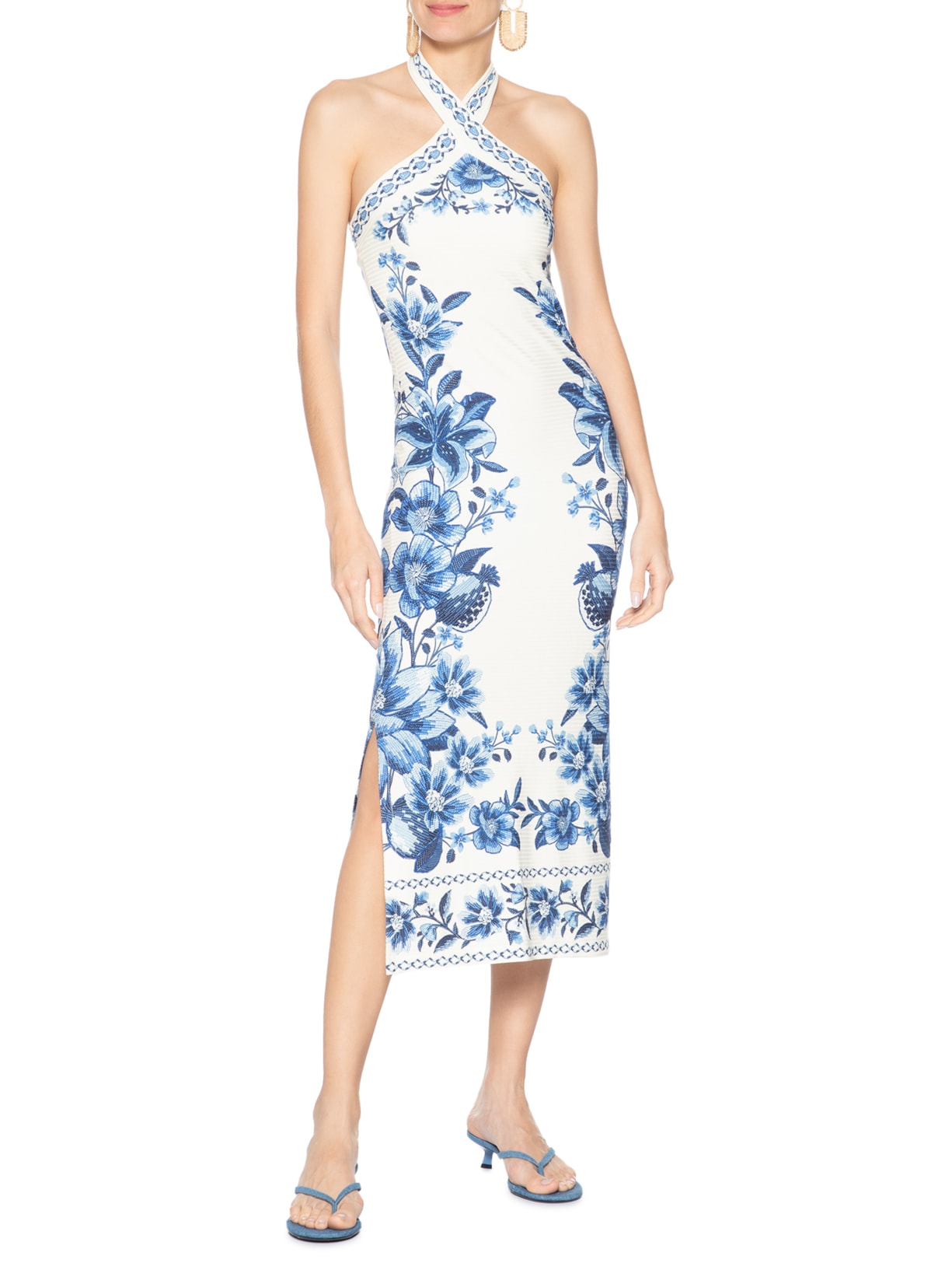 Vestido Midi Fruta De Verão Branco Farm