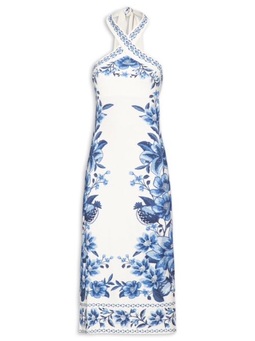 Vestido Midi Fruta De Verão - Branco