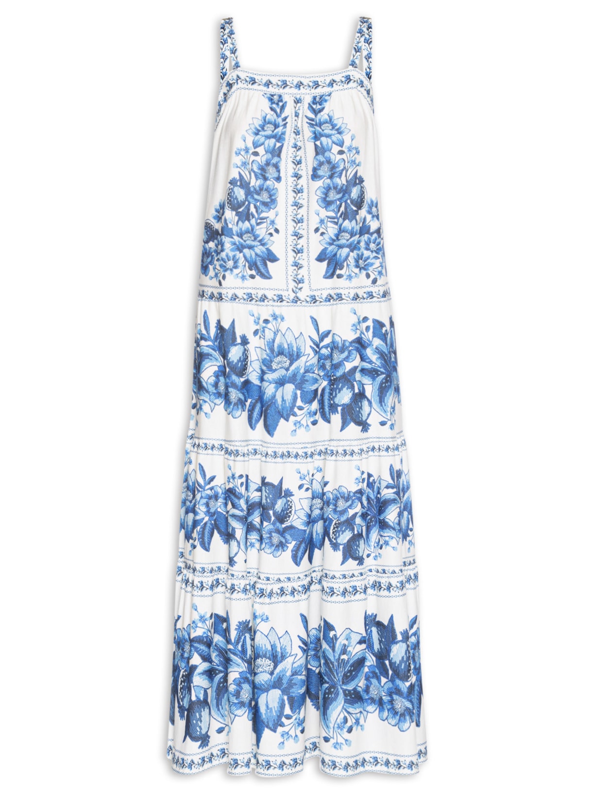 Vestido Midi Fruta De Verão - Branco