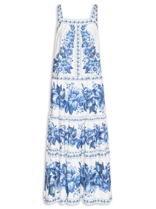 Vestido Midi Fruta De Verão - Branco