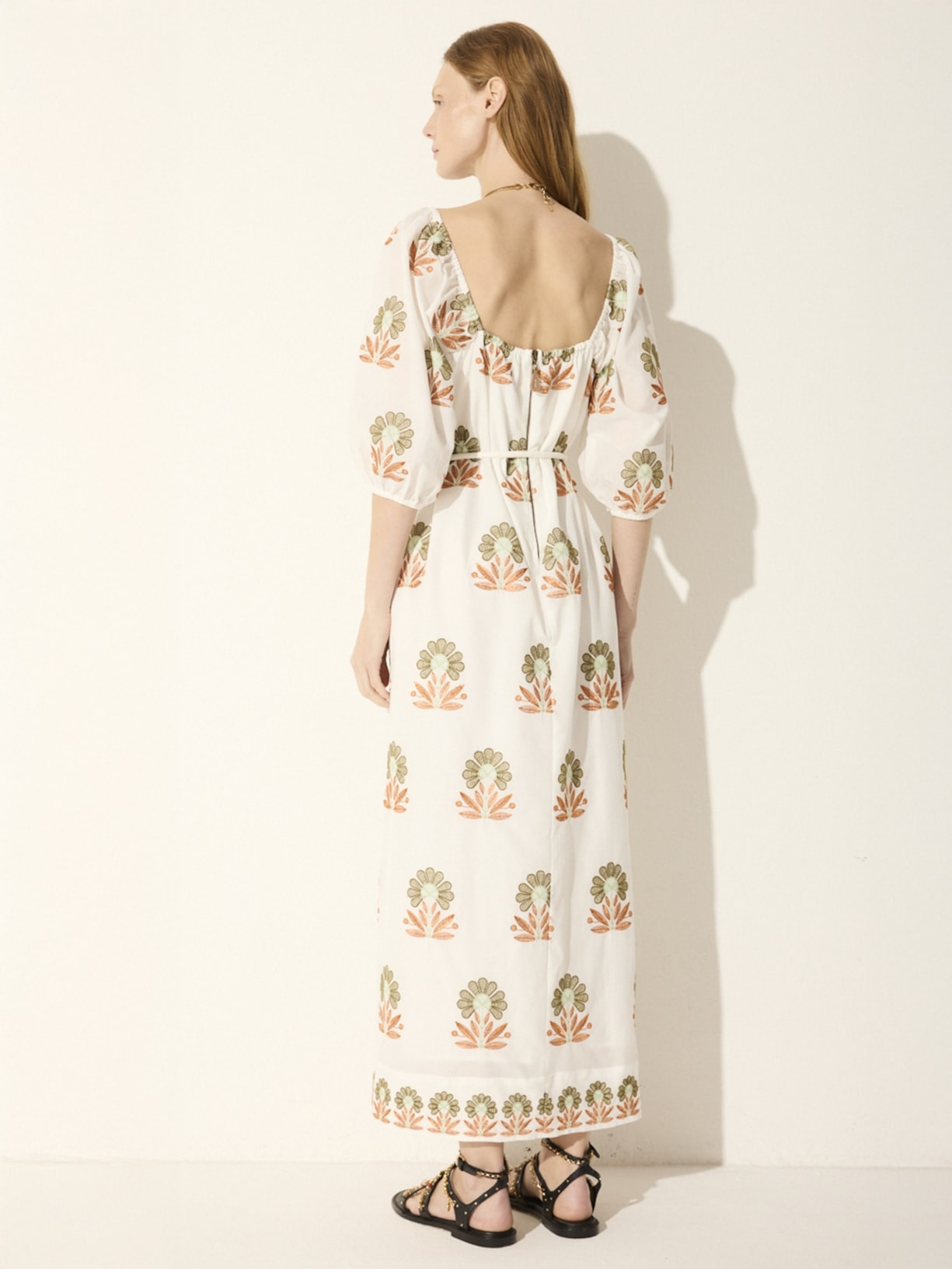 Vestido Midi Garden V26 Branco Mixed