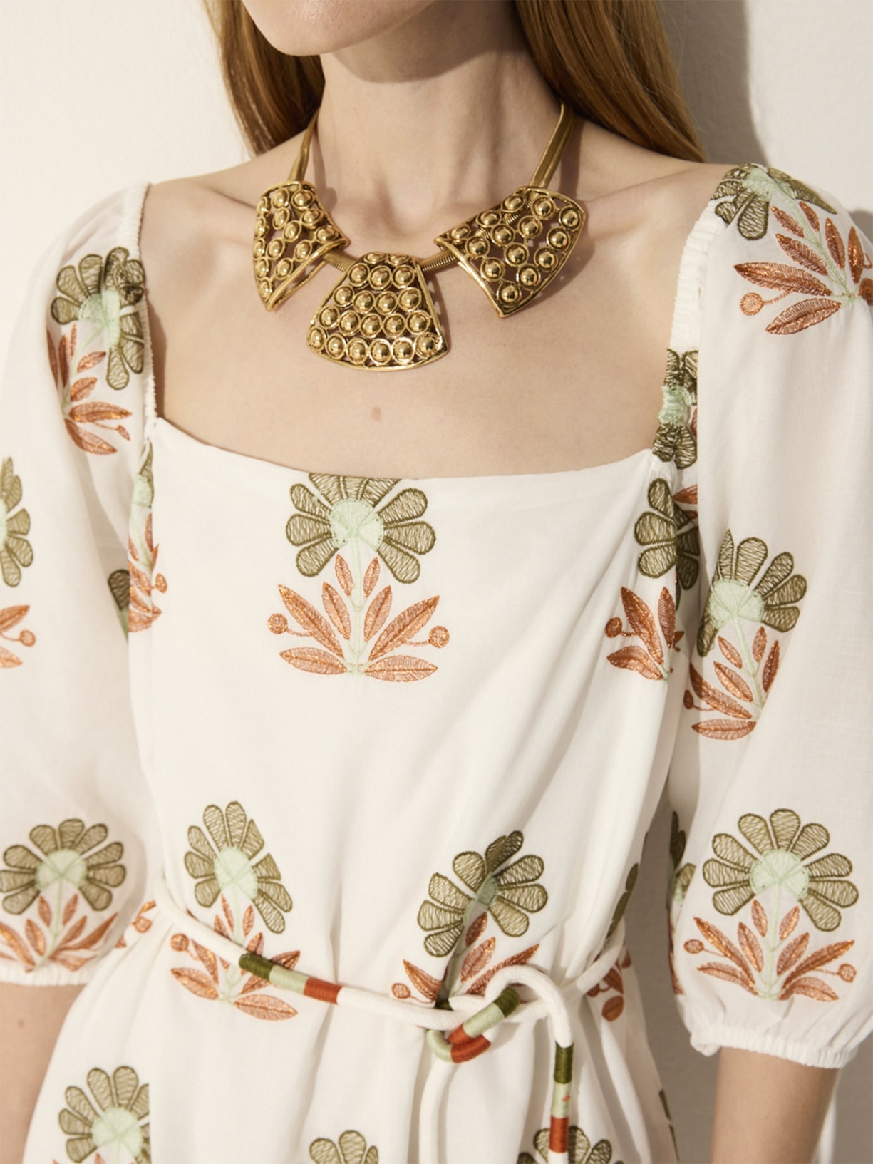 Vestido Midi Garden V26 Branco Mixed