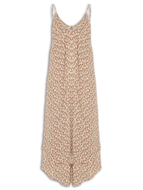Vestido Midi GGT Camadas Estampa Ticy - Bege