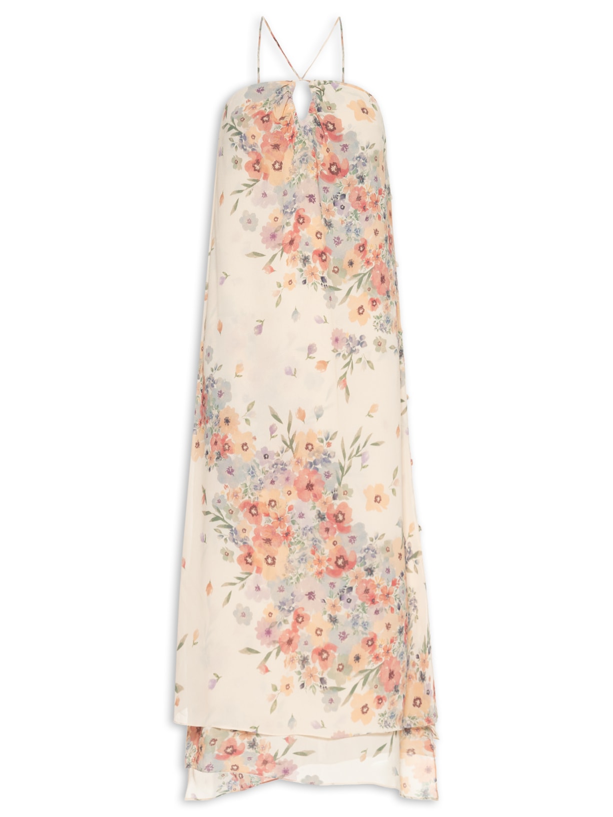 Vestido Midi Ggt Estampa Allure - Bege