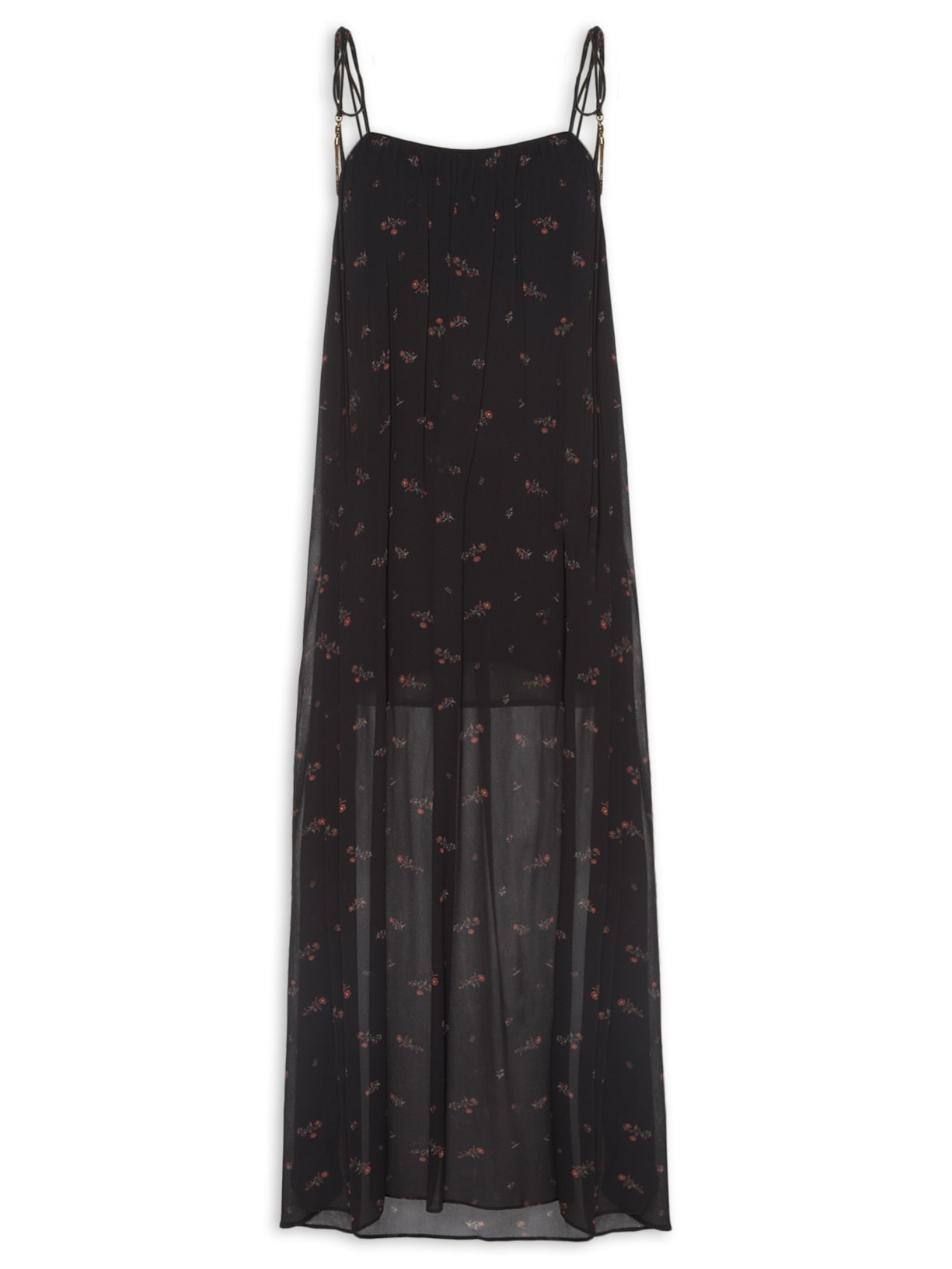 Vestido Midi GGT Estampa Lily Preto Maria Filó