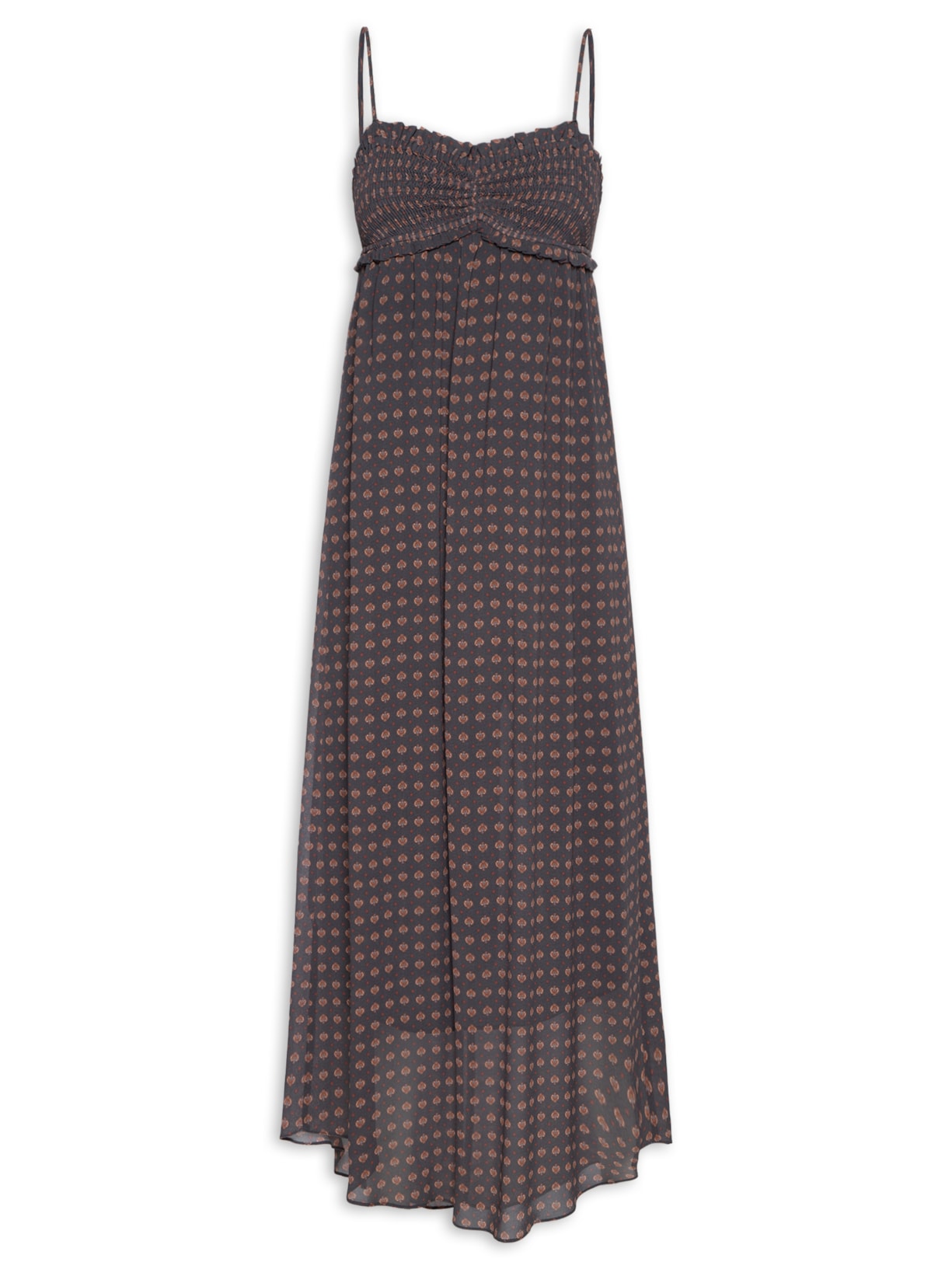 Vestido Midi GGT Estampa Luar - Azul