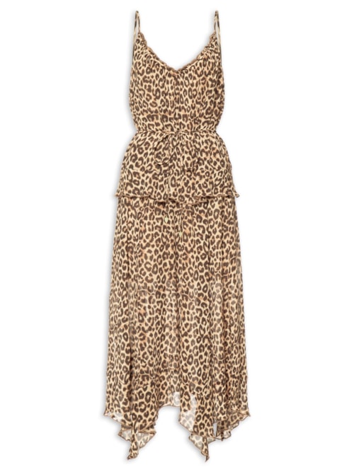 Vestido Midi Ggt Estampa Onça - Animal Print