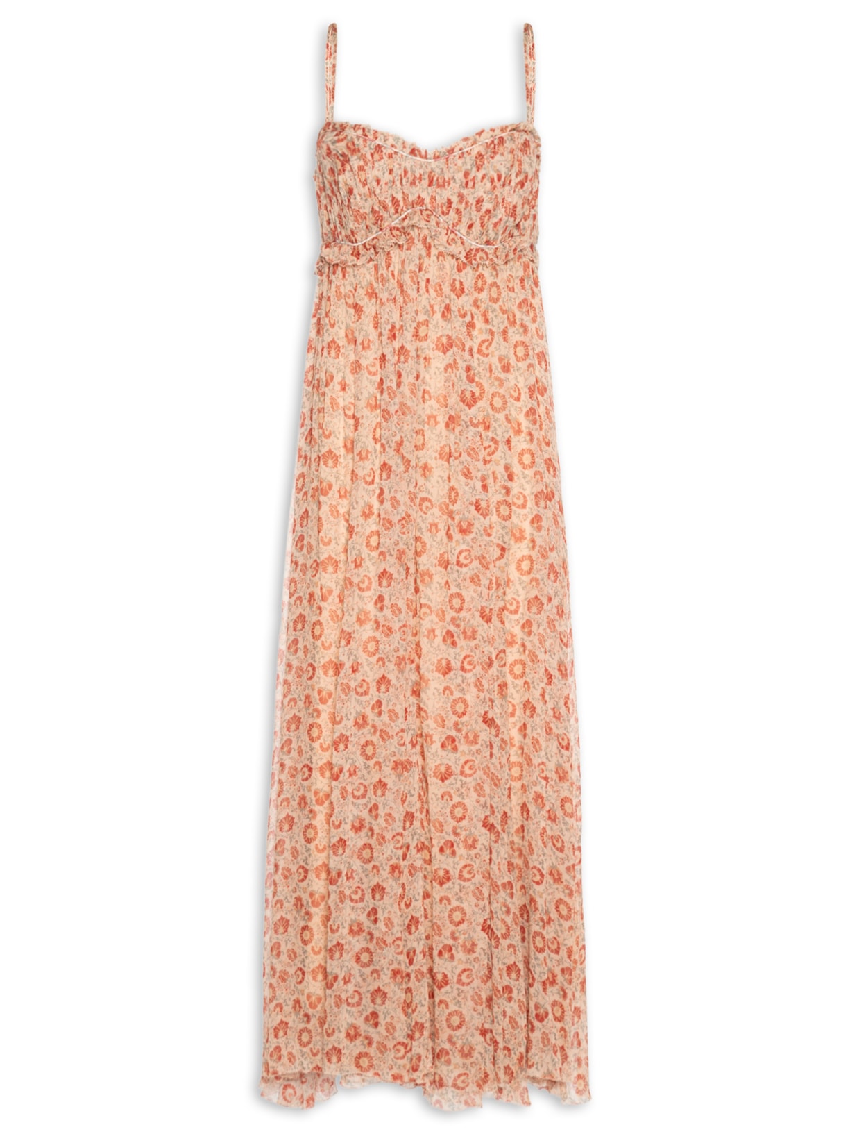 Vestido Midi Ggt Estampa Suzani - Rosa