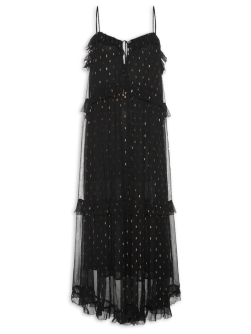 Vestido Midi GGT Lurex - Preto