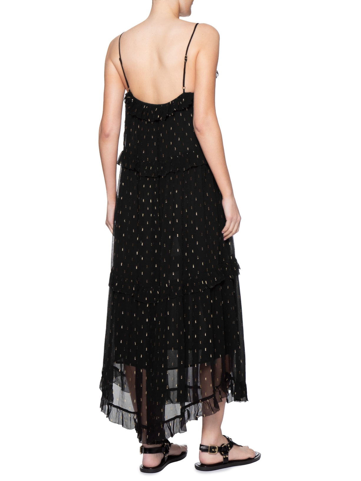 Vestido Midi GGT Lurex Preto Maria Filó