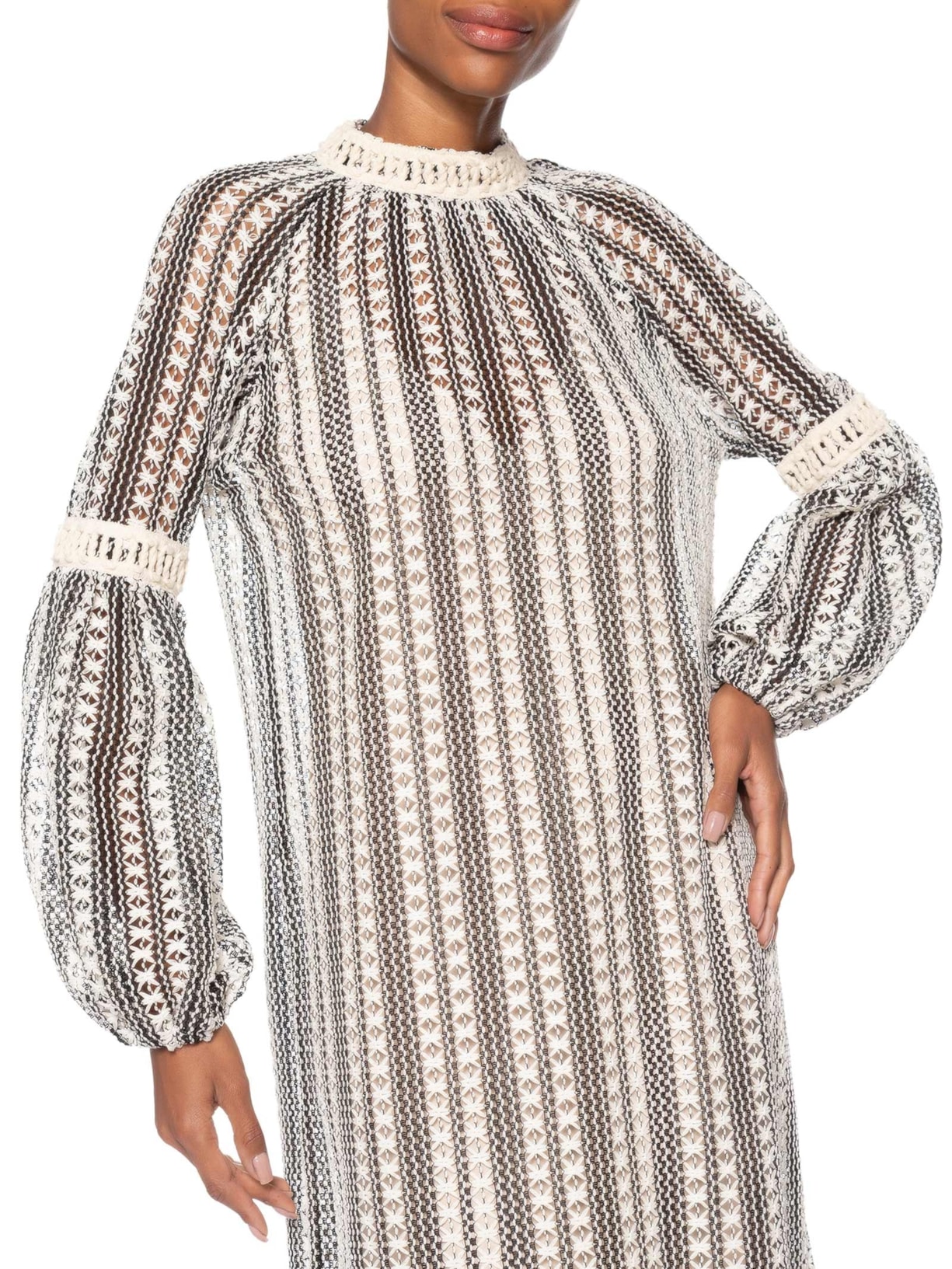 Vestido Midi Ilde V27 Preto Mixed