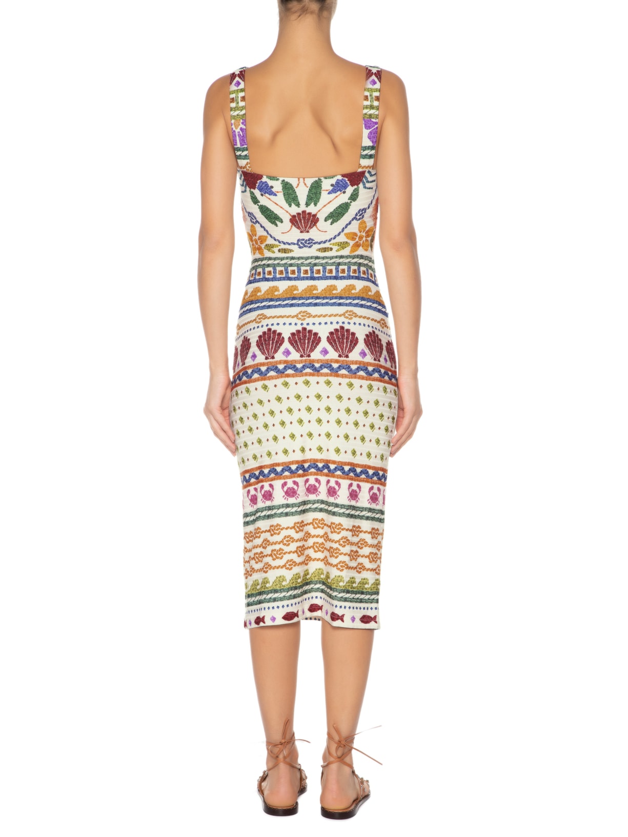 Vestido Midi Ilha Do Sal Off White Farm