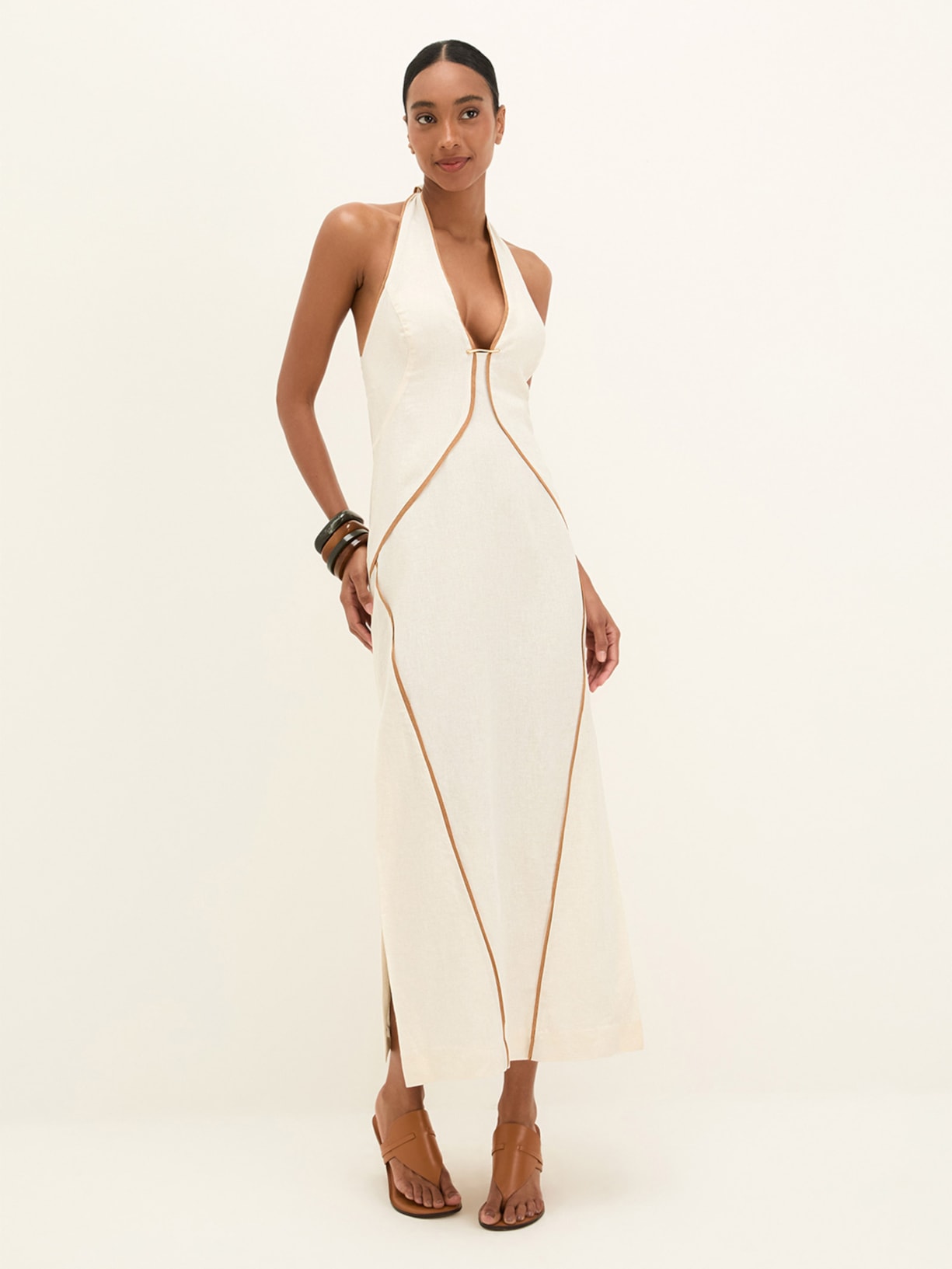 Vestido Midi Iva Detalhe Branco Vix