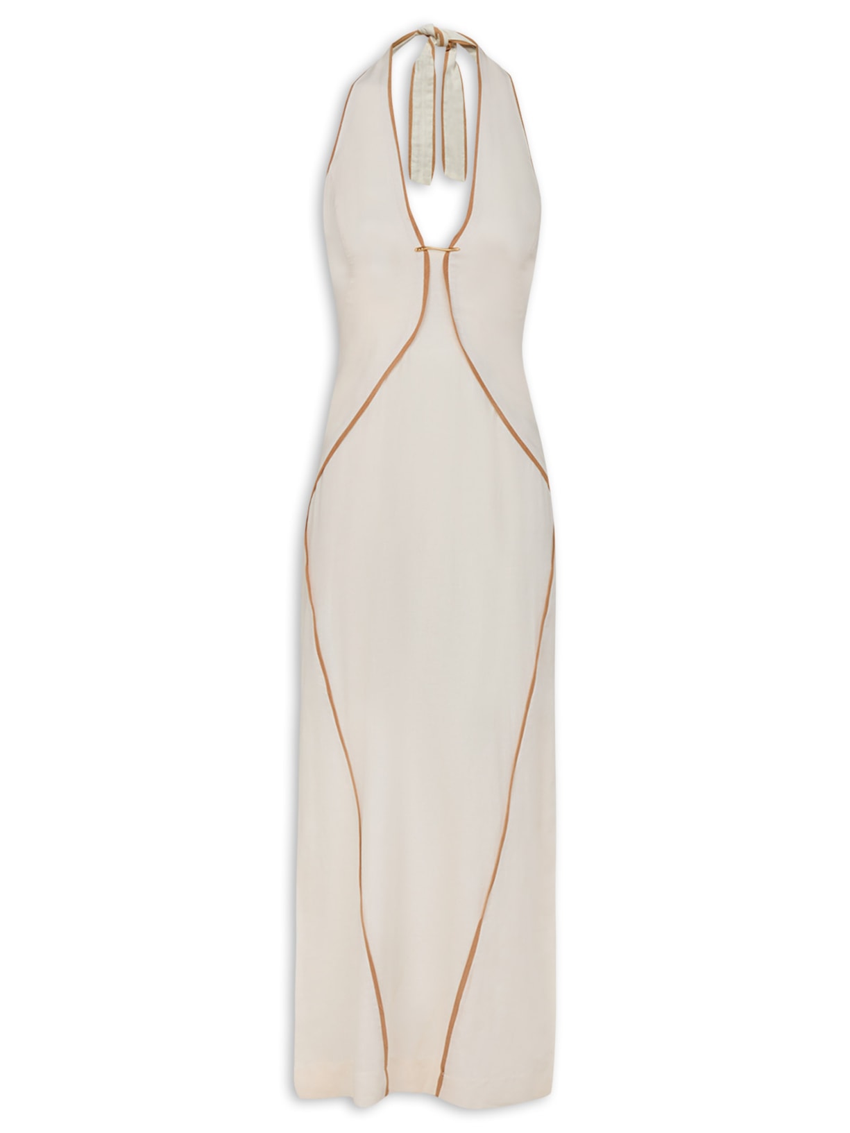Vestido Midi Iva Detalhe Branco Vix
