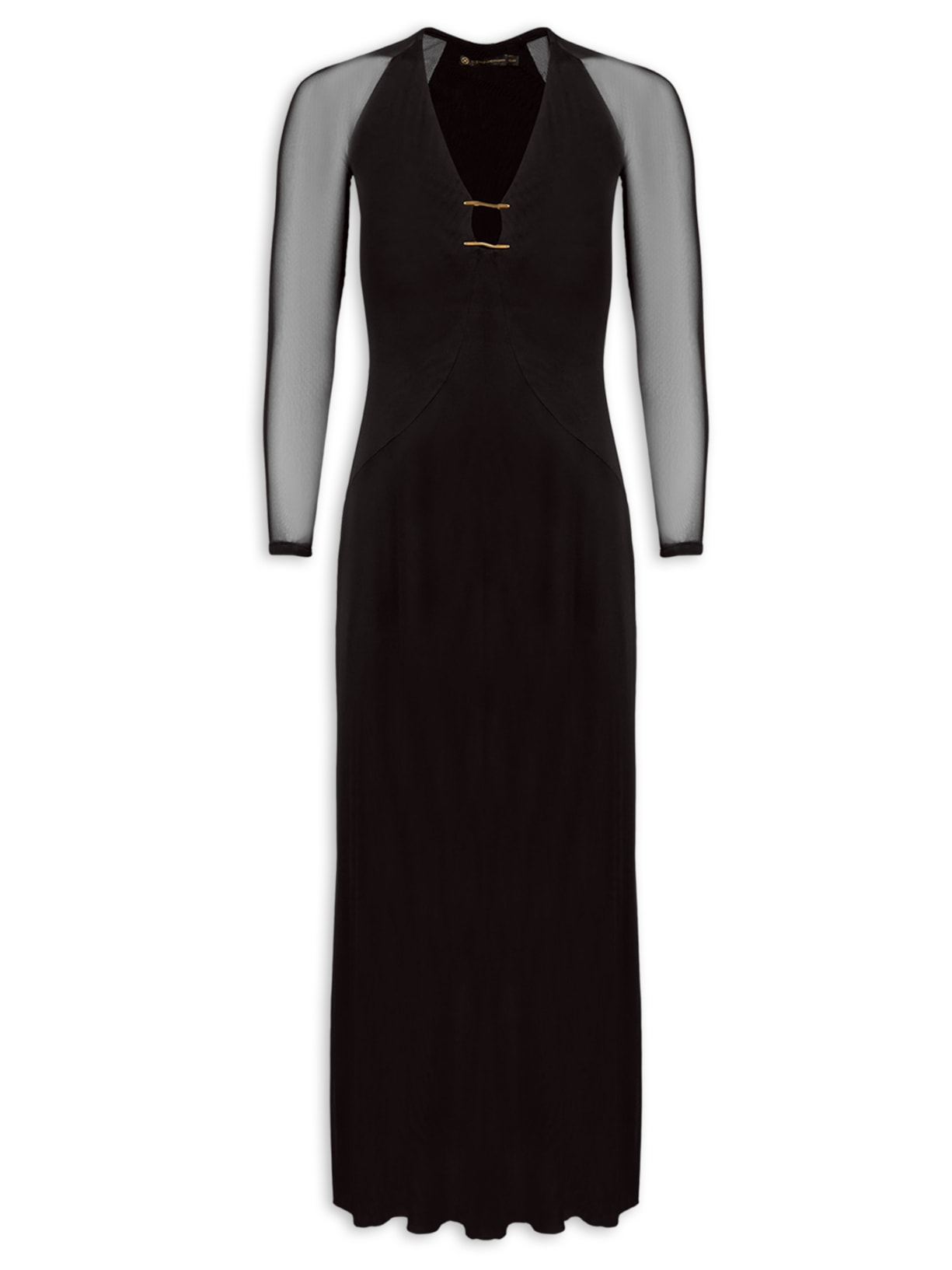 Vestido Midi Iva Detalhe - Preto