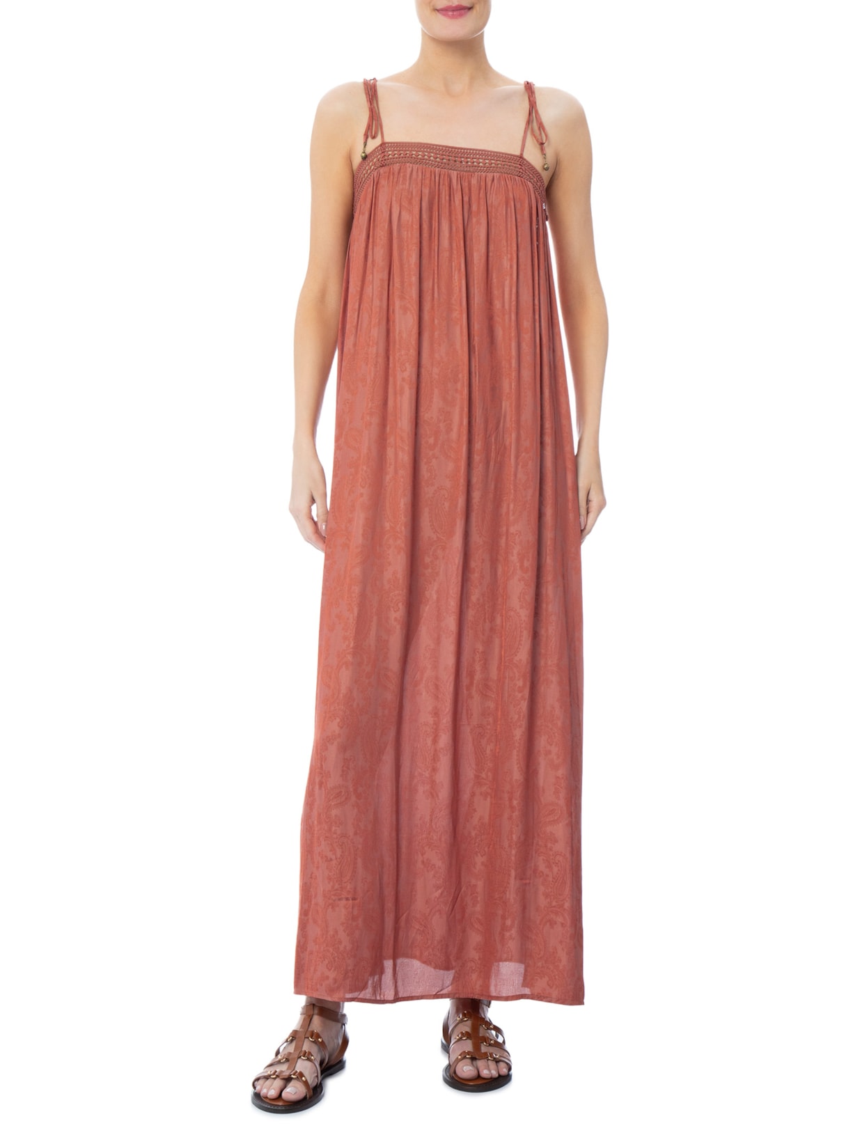 Vestido Midi Jacquard Cachemiere Rosa Maria Filó