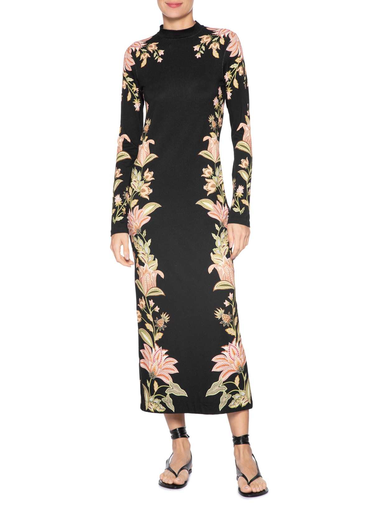 Vestido Midi Jamile Preto Farm