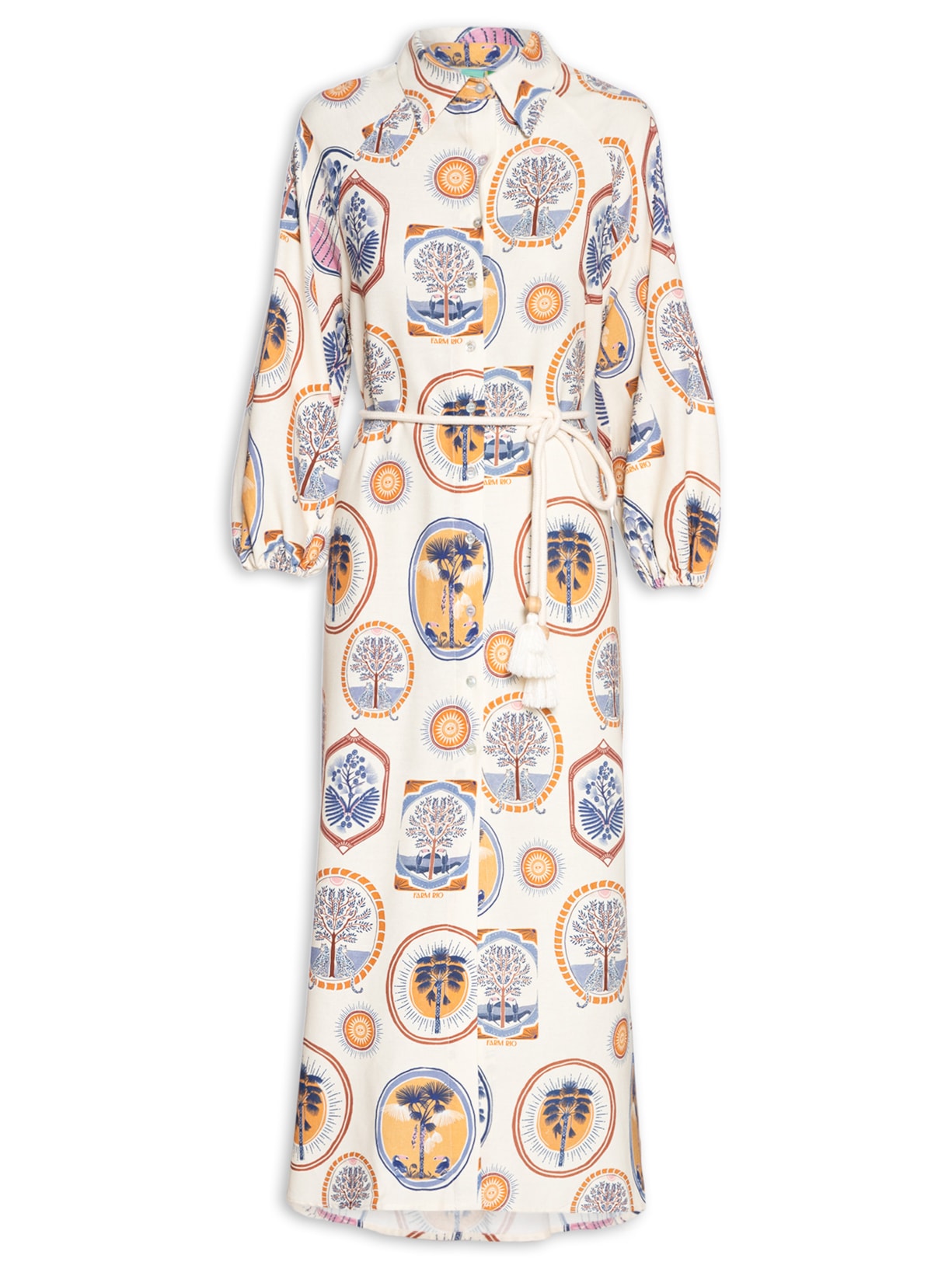 Vestido Midi Janelas Do Cerrado - Azul