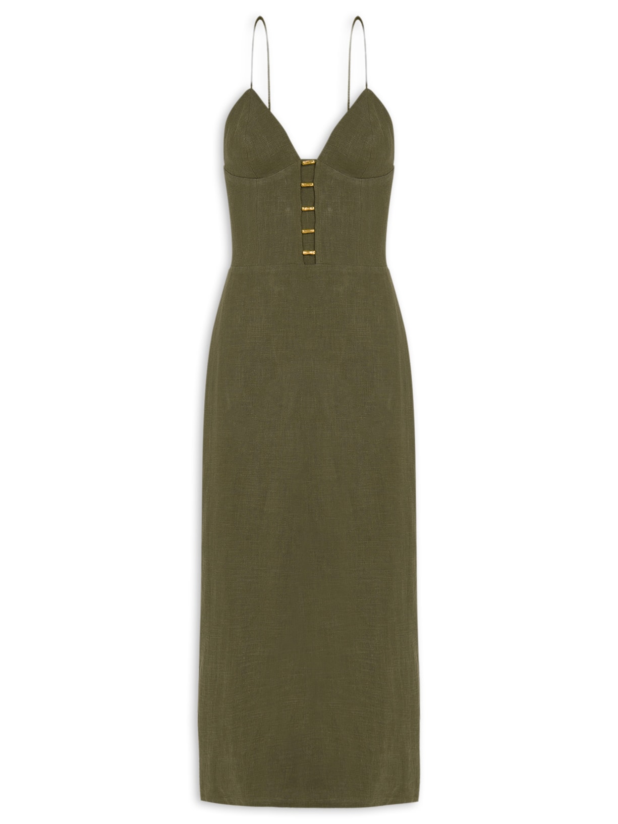 Vestido Midi Janet Detalhe - Verde