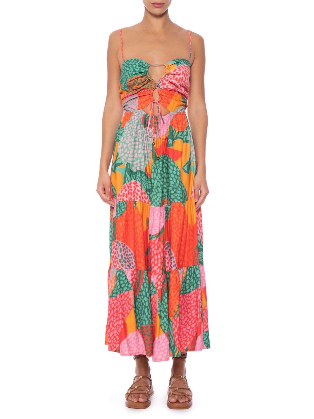 Vestido Midi Jaquitas Rosa Farm