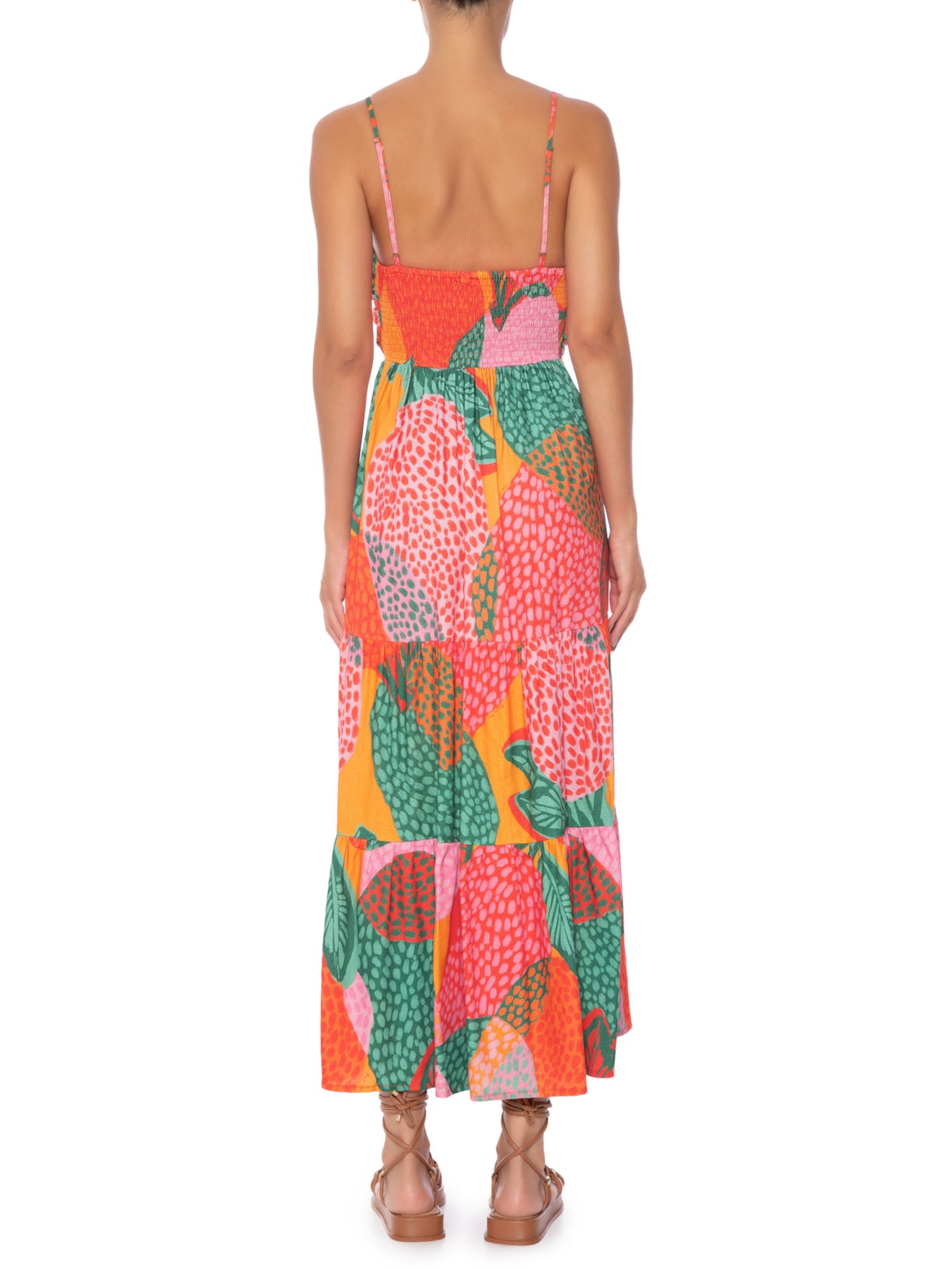 Vestido Midi Jaquitas Rosa Farm