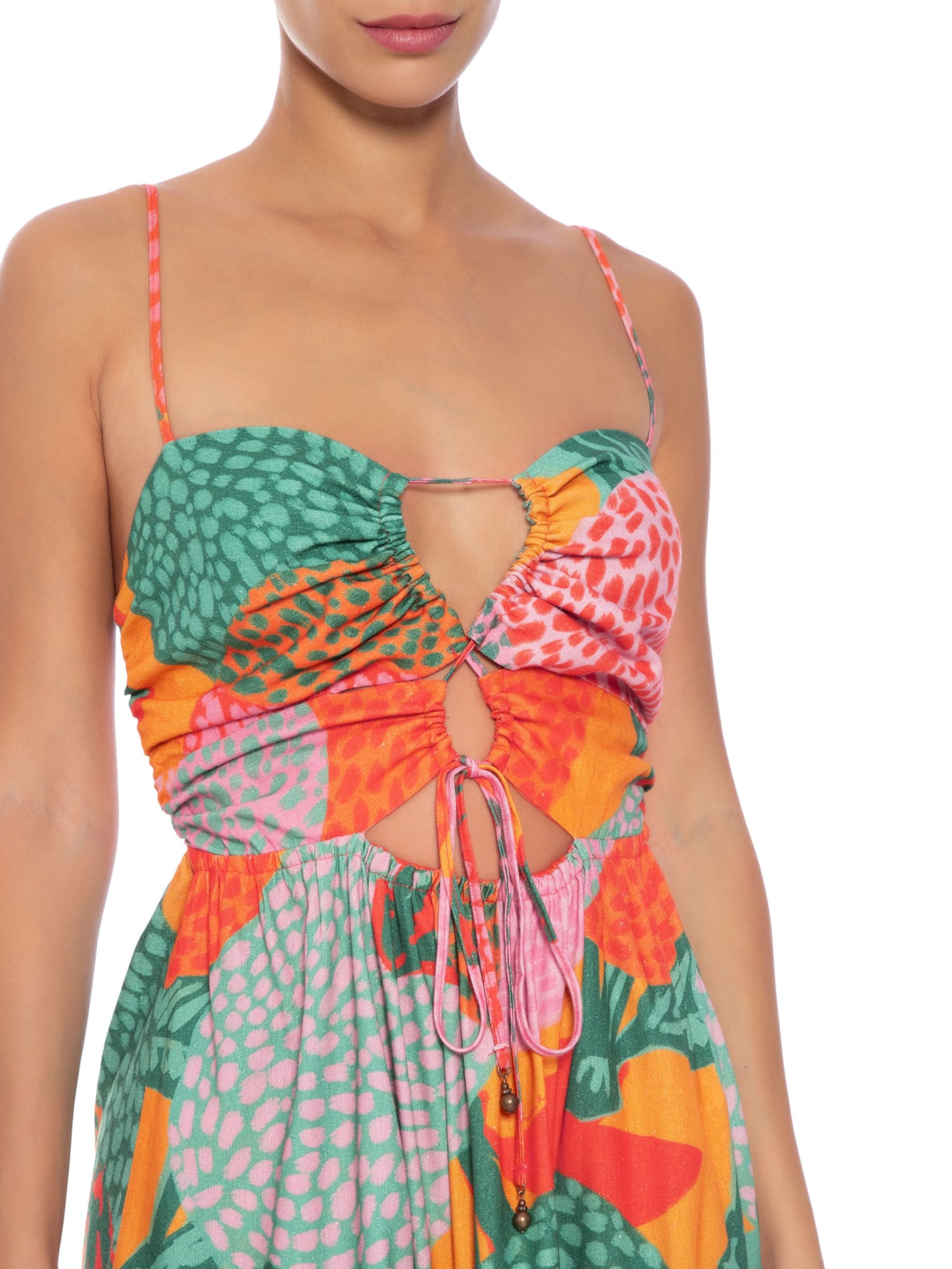 Vestido Midi Jaquitas Rosa Farm