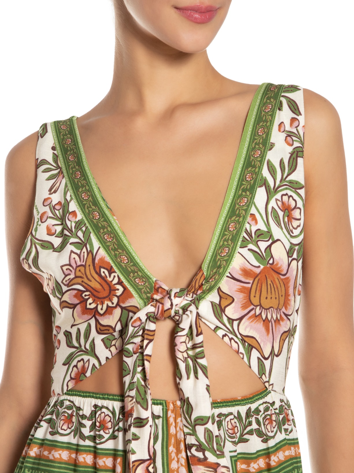 Vestido Midi Jardim Boho Ri Verde Farm