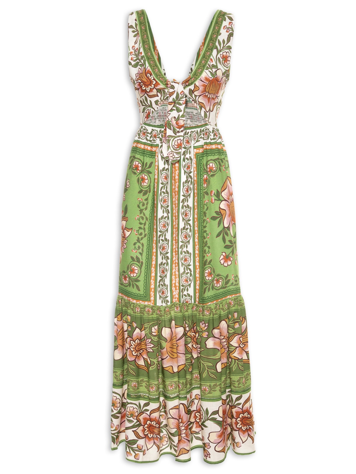 Vestido Midi Jardim Boho Ri - Verde