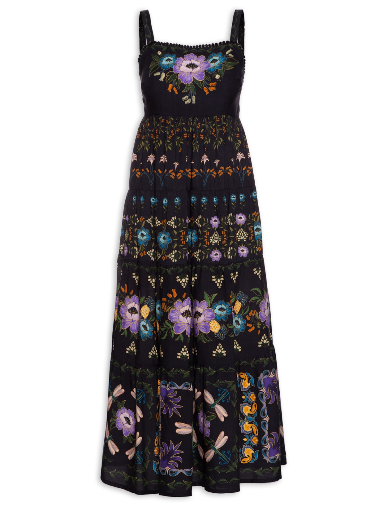 Vestido Midi Jardim Encatado - Preto