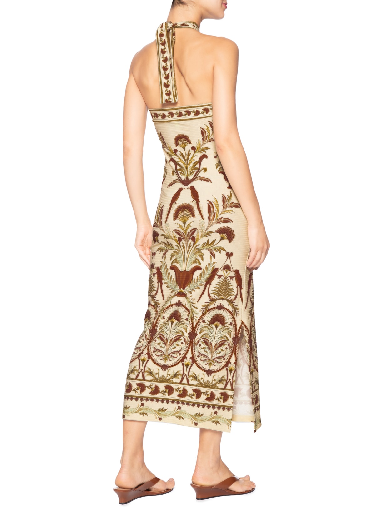 Vestido Midi Jardim Louise Bege Farm