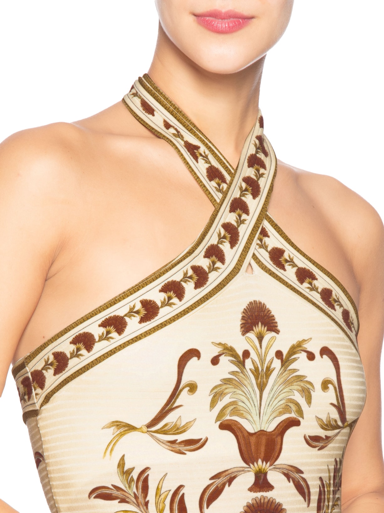 Vestido Midi Jardim Louise Bege Farm