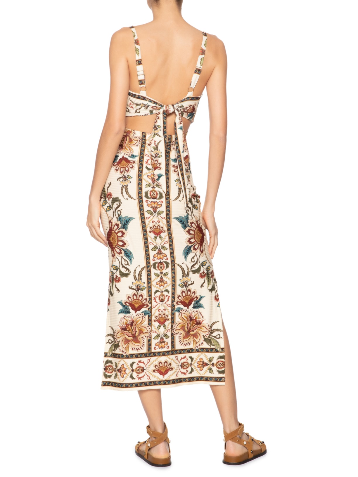 Vestido Midi Jardim Majestoso Off White Farm