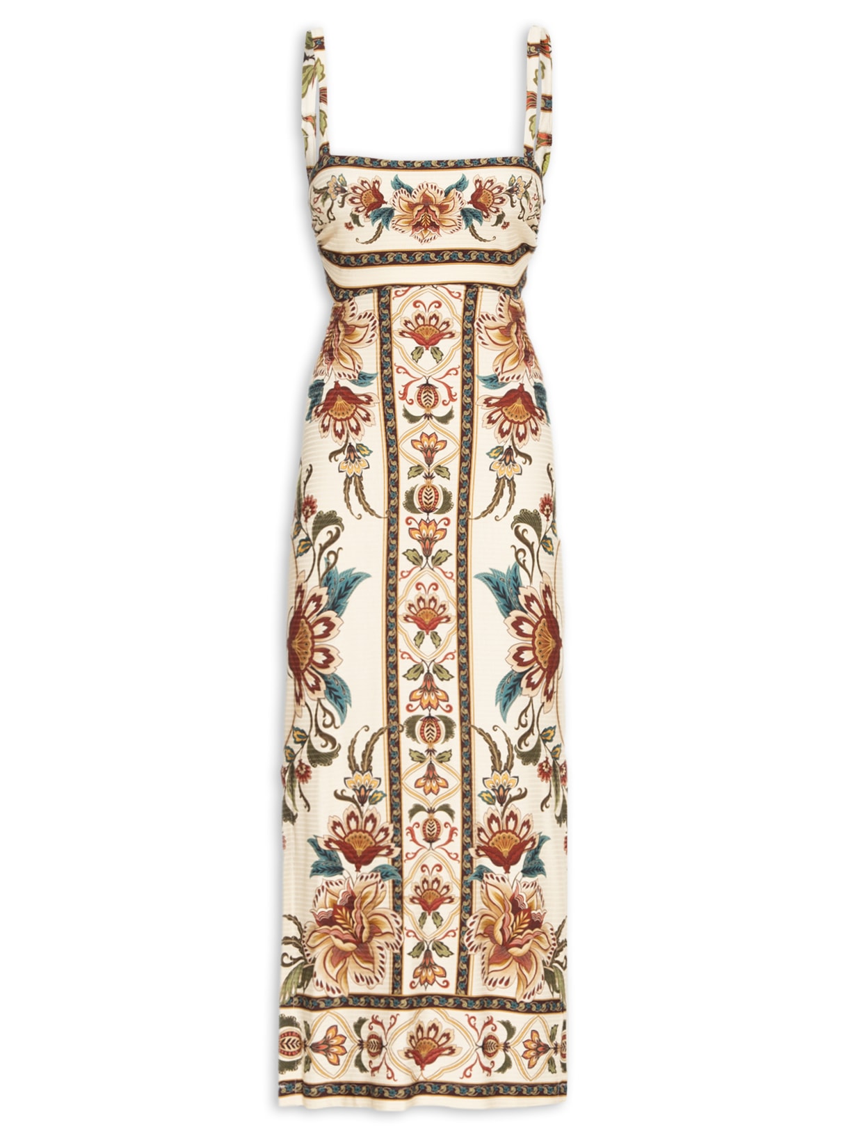 Vestido Midi Jardim Majestoso Off White Farm