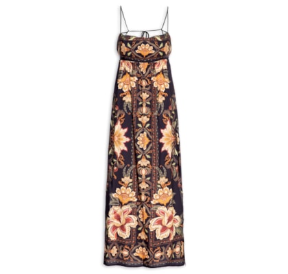 Vestido Midi Jardim Majestoso - Preto