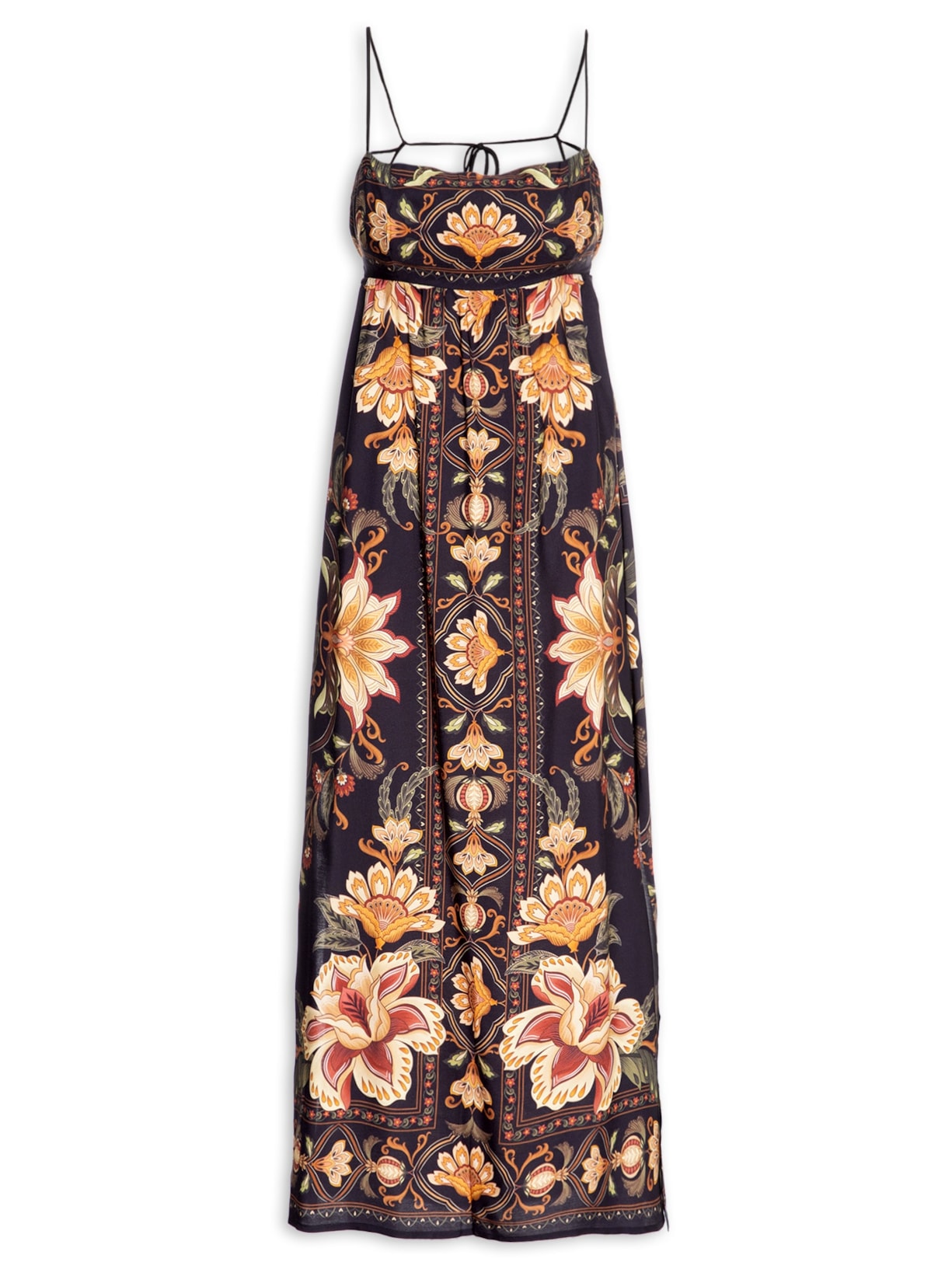 Vestido Midi Jardim Majestoso - Preto