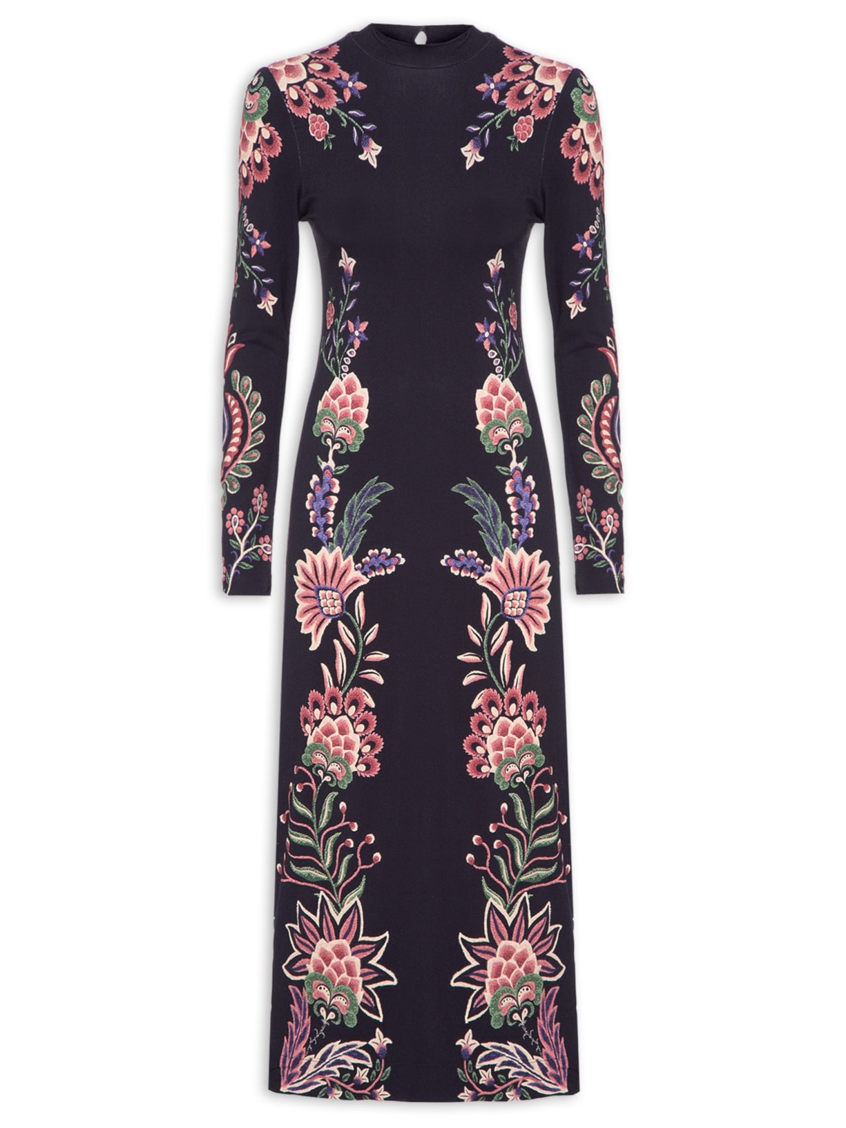 Vestido Midi Jardim Maravilhoso - Preto