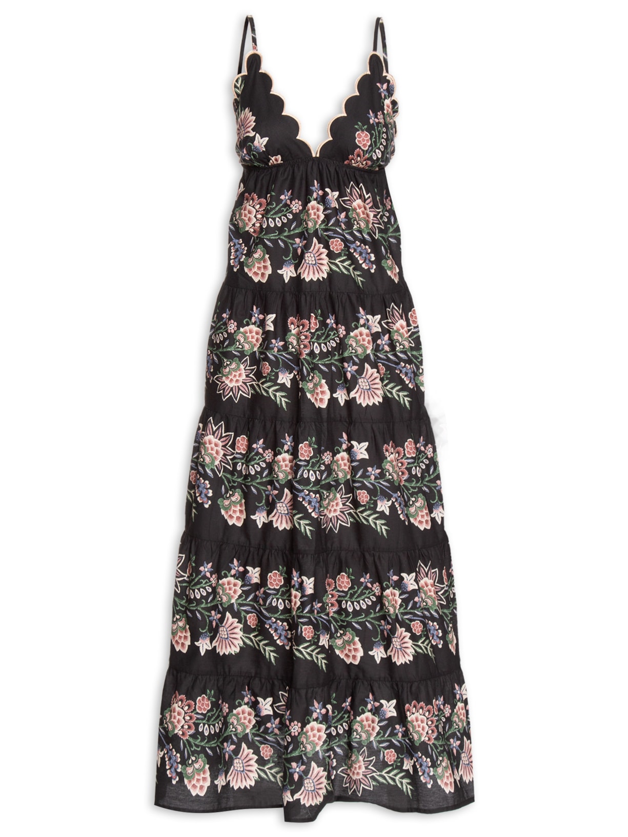 Vestido Midi Jardim Maravilhoso - Preto