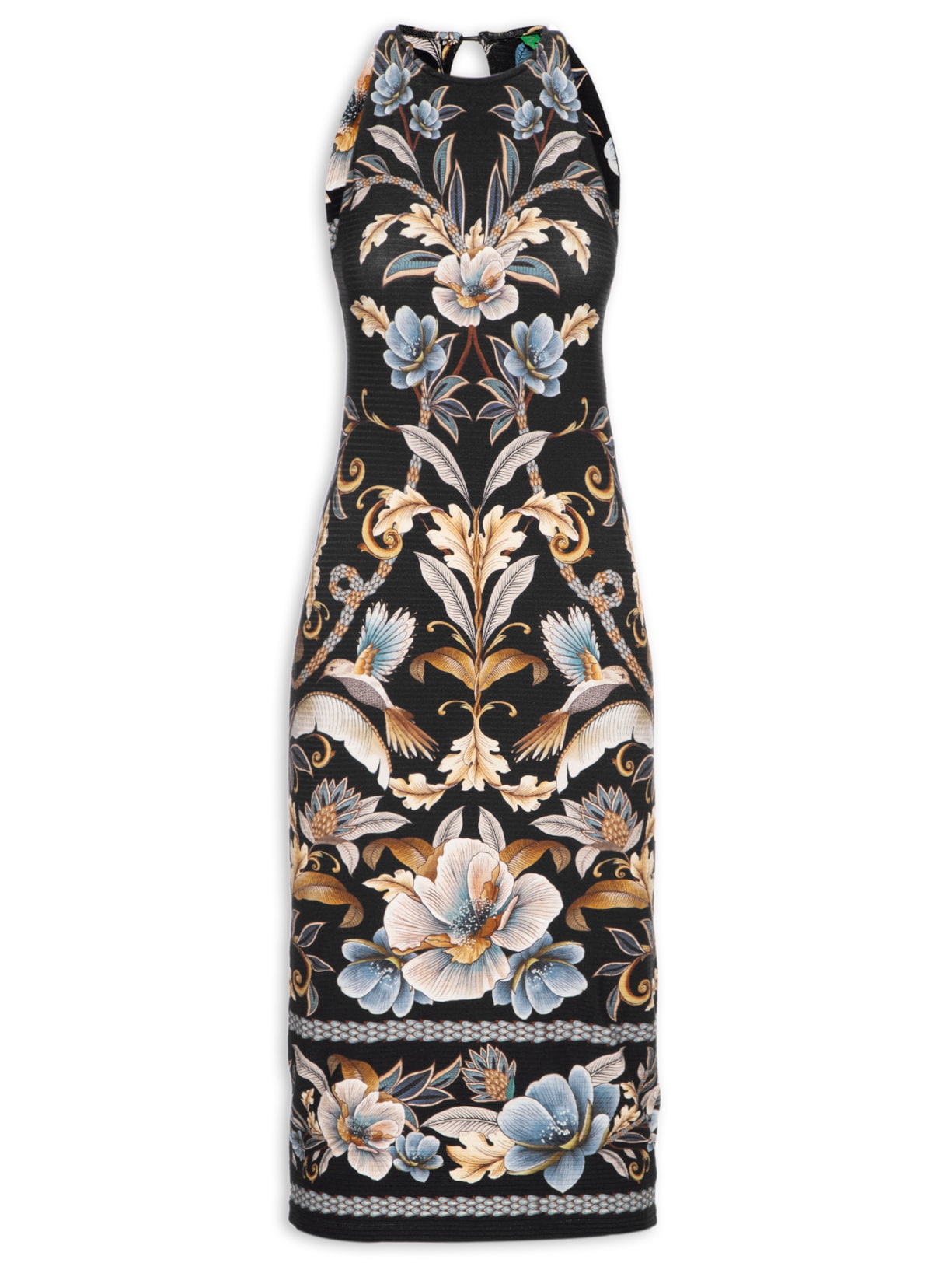 Vestido Midi Jardim Real - Preto