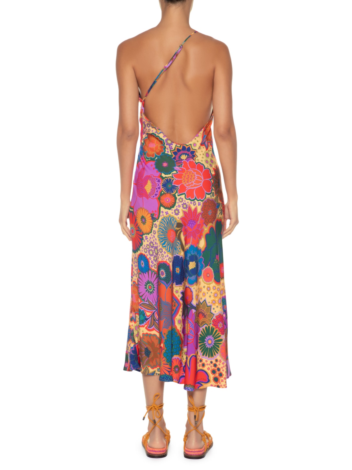 Vestido Midi Jardim Retro Rosa Farm