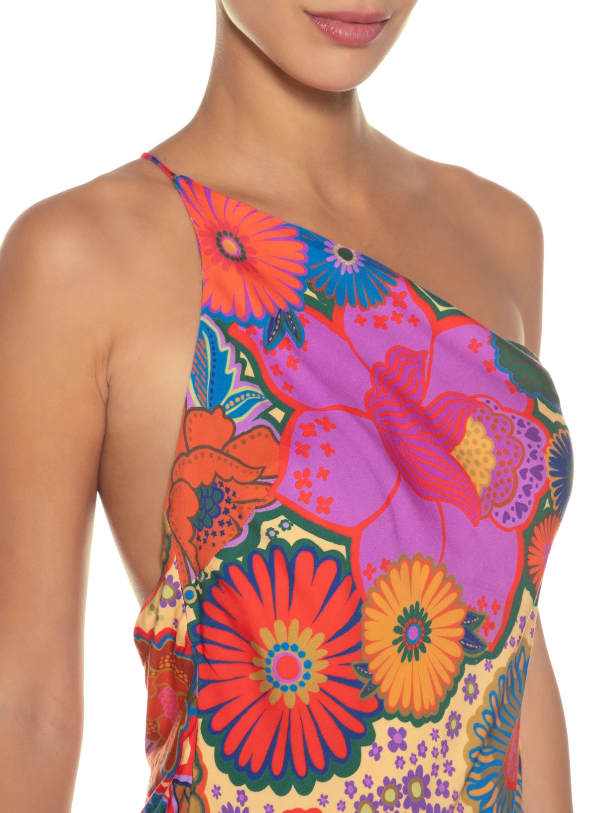 Vestido Midi Jardim Retro Rosa Farm