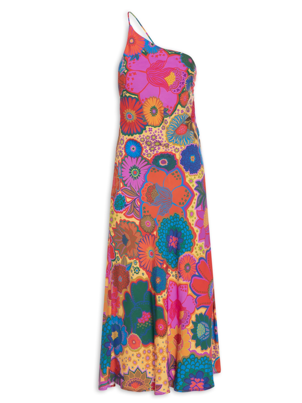 Vestido Midi Jardim Retro Rosa Farm