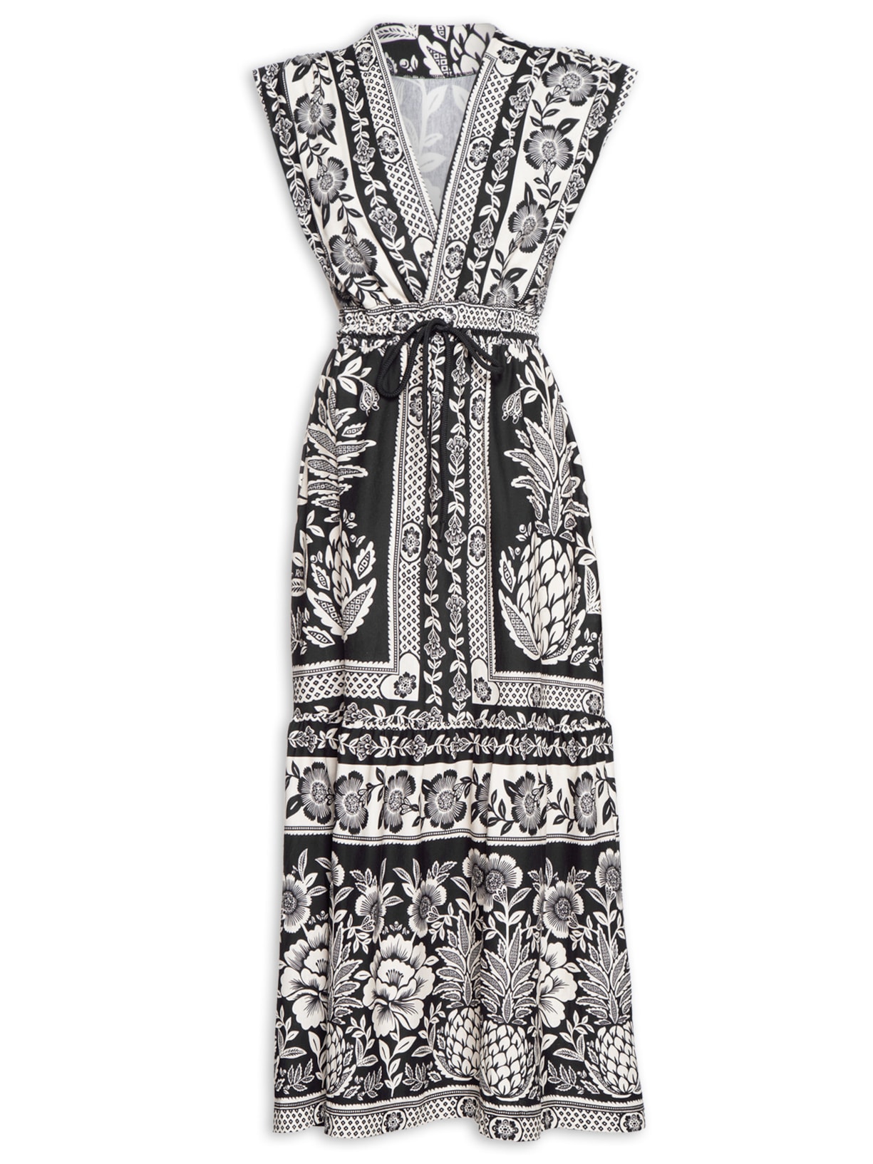 Vestido Midi Jardim Romance - Preto