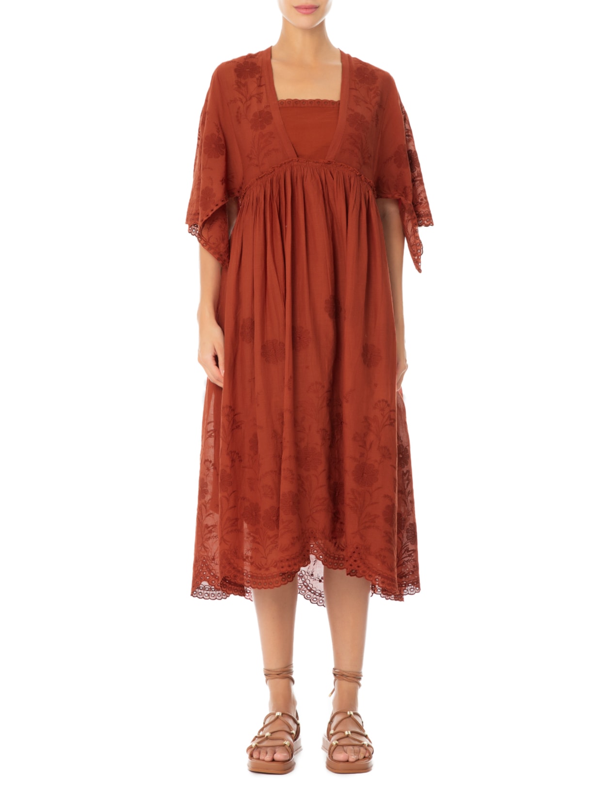 Vestido Midi Jardim Vermelho Animale