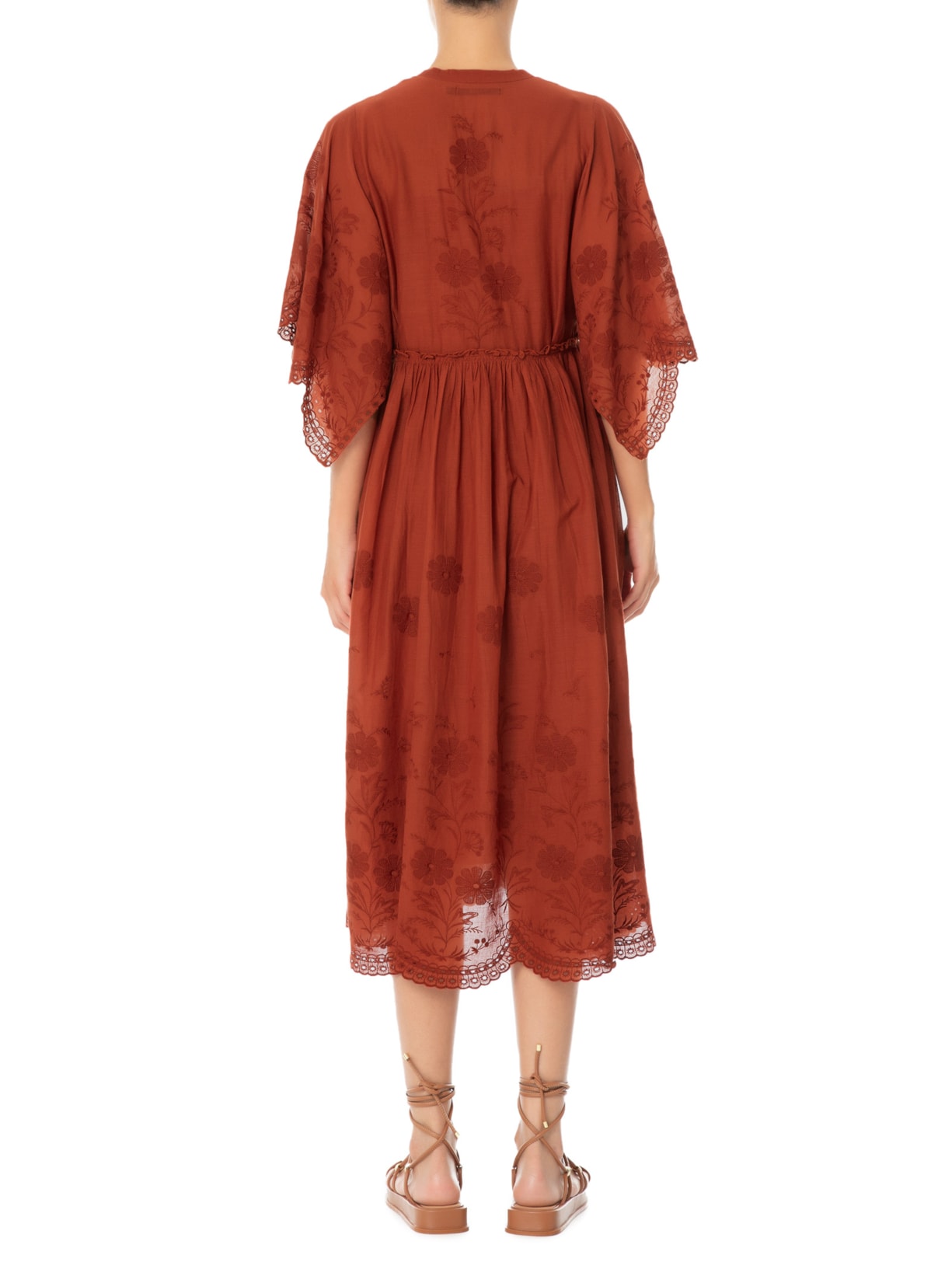 Vestido Midi Jardim Vermelho Animale