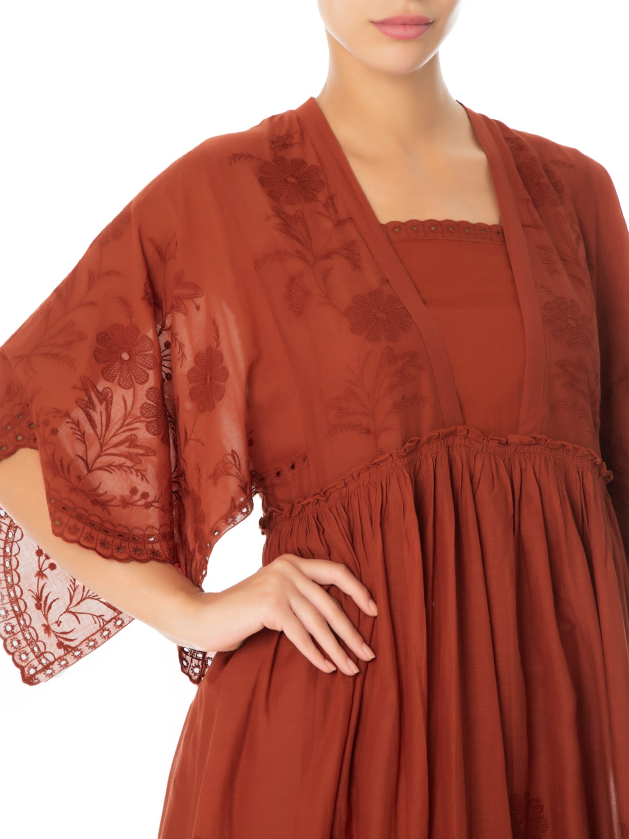 Vestido Midi Jardim Vermelho Animale